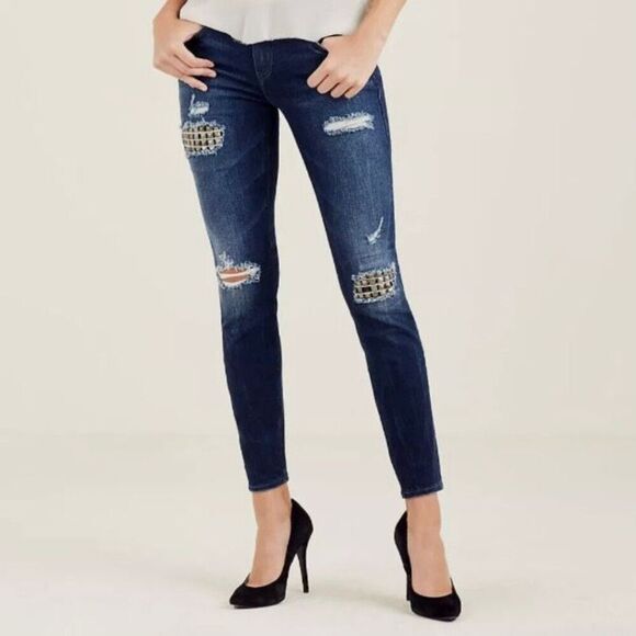 True Religion Women’s Halle Mid Rise Super Skinny size 29 New without tags - Picture 1 of 12